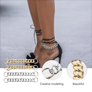 Цепочка для обуви Украшения с кристаллами Золото 4 шт.