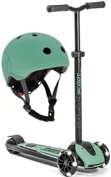 Scoot and Ride Forest Highwaykick 5 + светодиодный шлем S-M 5L + + отражатель
