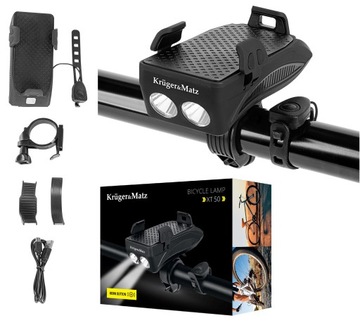 UCHWYT ROWEROWY LAMPKA KLAKSON POWERBANK 4W1 XT50