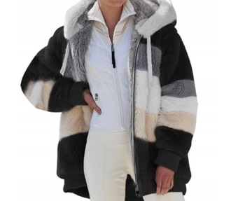 BLUZA DAMSKA Z KAPTUREM MIŚ FUTERKO PLUSZ CIENKA