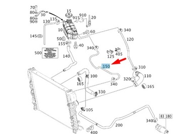 MERCEDES-BENZ SLR R199 COOLANT RADIATOR HOSE A1995012484