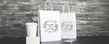 БЕЛЫЙ БУМАЖНЫЙ СУМКА А4 240/100/320 1 ШТ. ЭКОСУМКА ПОДАРОК ​​НА КРЕЩЕНИЕ.