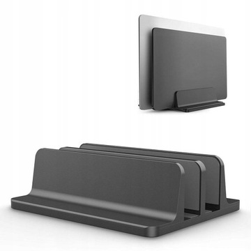 Stojak Aluminiowy 2 Sloty CZARNY VAZIO Laptop MacBook Tablet iPad (N17-2-B)