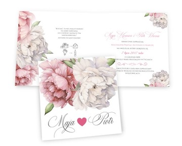 ZAPROSZENIA NA ŚLUB, Ślubne z serduszkiem