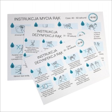 Наклейка «Инструкция по дезинфекции и мытью рук» a4 a5