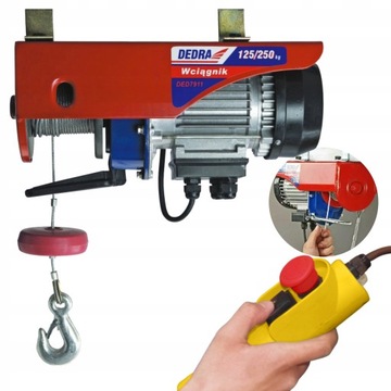 ЭЛЕКТРИЧЕСКАЯ ЛЕБЕДКА DEDRA 550ВТ 250КГ DED7911