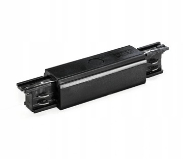 Czarny connector zasilający prosty do szyn 3fazowy