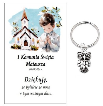 Podziękowanie dla gości KOMUNIA PAMIĄTKA PREZENT UPOMINEK NA SZCZĘŚCIE