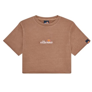 Koszulka ELLESSE damska crop t-shirt brązowy krótki luźny EU 40