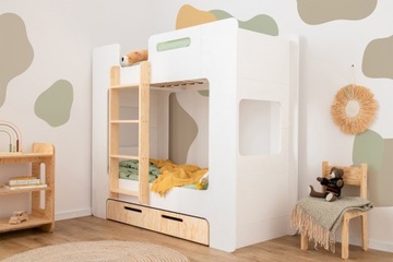 Детская двухъярусная кровать с ящиком MIMI DL WHITE 100x190 ECO