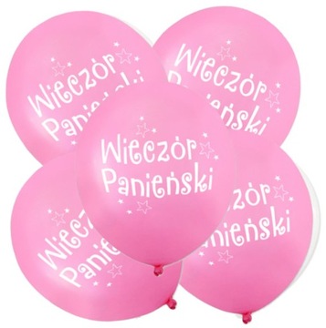 Balony na WIECZÓR PANIEŃSKI RÓŻOWE BIAŁE 5 SZT