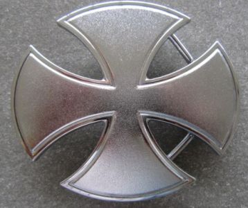 Krzyż maltański chrom połysk klamra zapinka