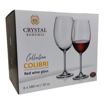 BOHEMIA COLIBRI KIELISZEK WINO RED 580 ML 6 SZT