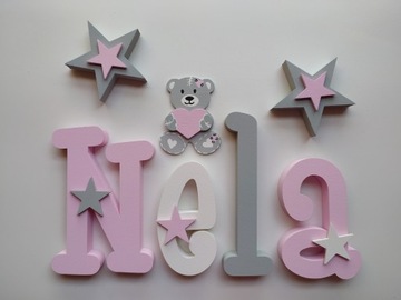 3D НАСТЕННЫЕ БУКВЫ 20 СМ, 4-буквенное ИМЯ РЕБЕНКА