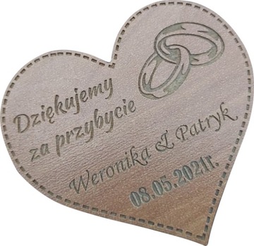 Magnes podziękowanie ślub wesele dąb sonoma folia