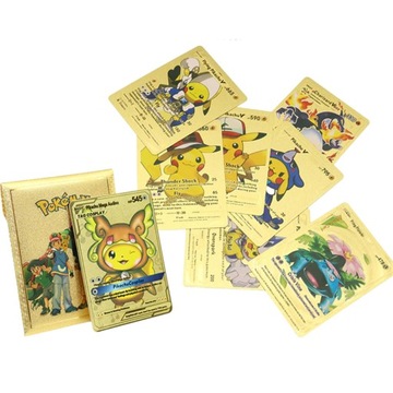 КОЛЛЕКЦИОННЫЕ ИГРОВЫЕ КАРТЫ POKEMON СПЕЦИАЛЬНЫЕ ЗОЛОТО ЧЕРНЫЕ 20 ШТ.