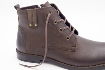 Hit! Zimowe buty męskie skóra brąz od dobrebutypl