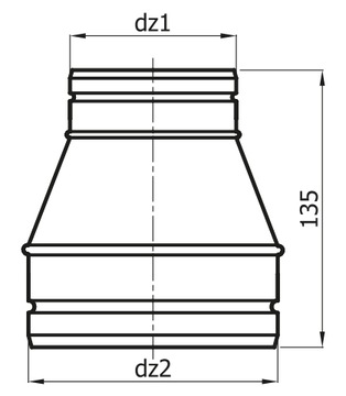 Редукция для гибких оцинкованных труб диаметром ø120/100