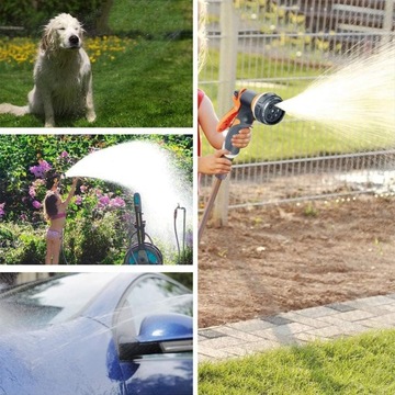 ZRASZACZ OGRODOWY CIŚNIENIE PISTOLET GŁÓWKA SPRAY DO PODLEWANIA 8 FUNKCJI