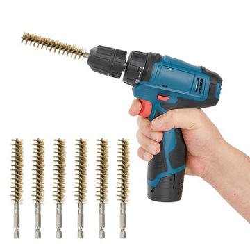 6 шт., медная щетка из витой проволоки для чистки отверстий