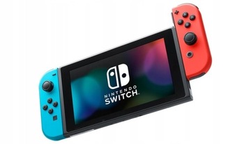 Консоль Nintendo Switch Neon Red & Blue — комплект — Joy con — ремни — ручка