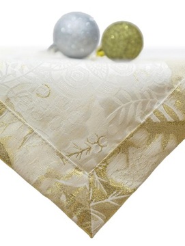 Кремовый экру Экри Золотой Рождество репетитор на столе 90x90