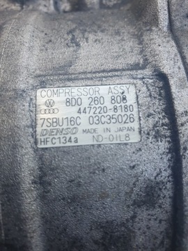 8D0260808 KOMPRESOR KLIMATIZACE 1.9 TDI VW PASSAT B5 DENSO 130KM SPRÁVNÝ