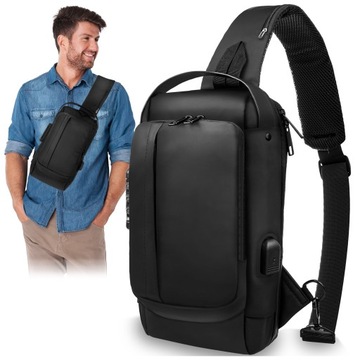 SASZETKA NERKA MĘSKA NA RAMIĘ PLECAK NA JEDNO RAMIĘ WODOODPORNA CROSSBODY