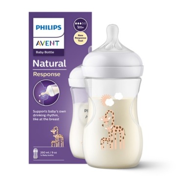 Avent Butelka Natural Response 260ml 1m+ Żyrafa