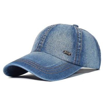 Vintage sprana bawełniana czapka z daszkiem mężczyźni kobiety Denim tata kapelusz regulowany