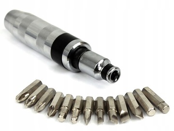 ОТВЕРТКА УДАРНАЯ ОТВЕРТКА ДЛЯ НАПРЯЖЕНИЯ + 12-БИТЫЙ МЕТАЛЛИЧЕСКИЙ НАБОР КЛЮЧЕВЫХ КЛЮЧЕЙ