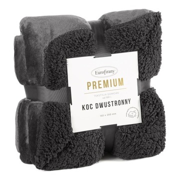 Koc dwustronny fotelówka TEDY 70x160 Stalowy Baranek miękki puszysty ciepł