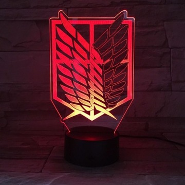 Атака Титанов Levi Ackerman 3D Led Night Lamp