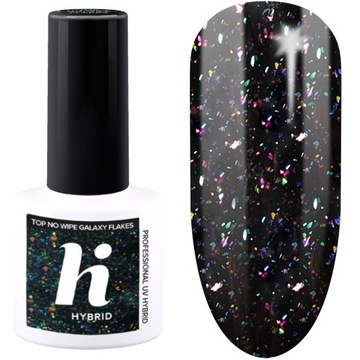 HI HYBRID LAKIER TOP HYBRYDOWY NO WIPE #GALAXY FLAKES UV GEL POLISH 5ml