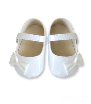 BUCIKI lakierki eleganckie do chrztu 13cm.