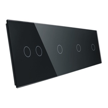 Panel ramka poczwórna szklana LIVOLO 4xpuszka 1+1+1+1 czarny