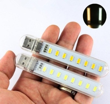 Лампа Mini USB, 8 светодиодов, USB Type A, мощный