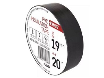Taśma izolacyjna mocna czarna Emos PCV 19mm x 20m