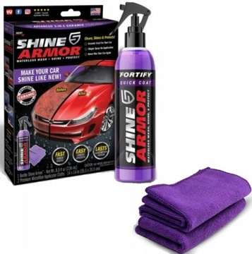 SHINE ARMOR OCHRONA LAKIERU POLIMEROWA CERAMICZNA DO SAMOCHODU+MIKROFIBRA