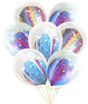 BALON LATEKSOWY PODWÓJNE HEL NA URODZINY BAL PRZYJĘCIE PARTY 7 SZTUK