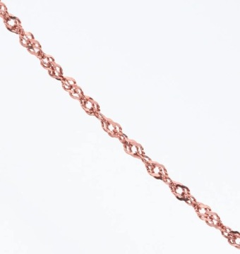 złoty łańcuszek singapur różowe złoto złoto 585 14k 50cm 1,22g