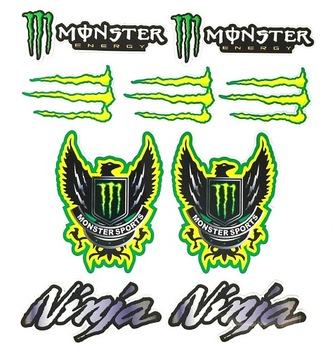 NAKLEJKI NA MOTOR MOTOCYKL MONSTER RÓŻNE ZESTAWY
