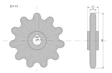 Редуктор лифта Z-11, Ø 35 мм Claas
