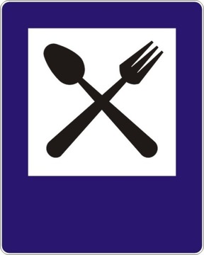 Znak Drogowy D-28 restauracja 60x60cm 600x600mm