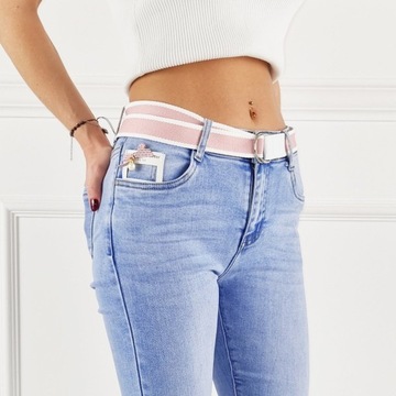 M. Sara - Premium Skinny - Jeansy spodnie damskie Rurki dopasowane / Blue