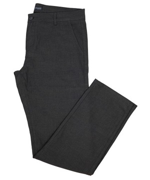 БРЮКИ ИЗ ЭЛЕГАНТНОГО МАТЕРИАЛА, ТЕМНО-СЕРЫЕ, ОДНОРОДНЫЕ W34 L30
