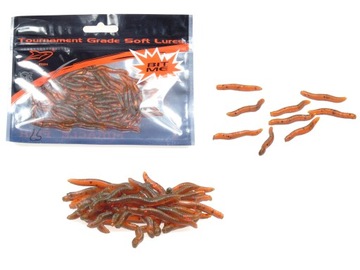 SZTUCZNE ROBAKI 50SZT CZERWONE GNOJAK