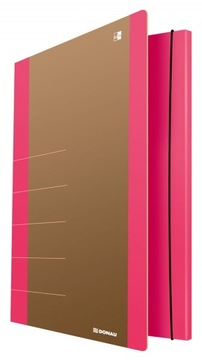 TECZKA Z GUMKĄ DONAU LIFE KARTON A4 500GSM 3-SKRZYDŁOWA RÓŻOWA