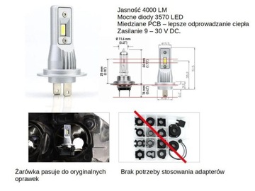 Светодиодные лампы H7 4000 лм Комплект Customize LED PRO