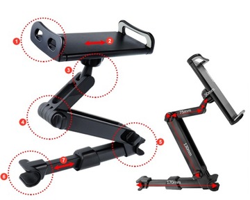 UCHWYT NA ZAGŁÓWEK do AUTA na TABLET TELEFON + Dziecięce Słuchawki KOTY